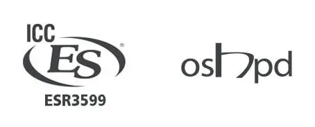 Push Rods Tested Approved ICC, and OSHPD Logos